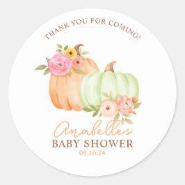 Little Pumpkin Fall Babydusche Personalisiert Runder Aufkleber