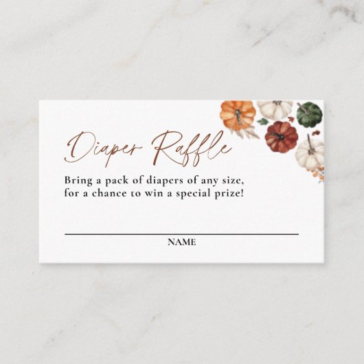 Little Pumpkin Fall Babydusche Windelwanne Begleitkarte (Vorderseite)