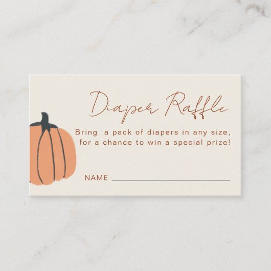 Little Pumpkin Fall Babydusche Windelwanne Begleitkarte (Vorderseite)