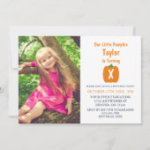 Little Pumpkin Fall Birthday Einladung (Vorderseite)