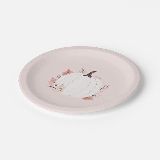 Little Pumpkin Fall Birthday Pappteller (Schrägansicht)