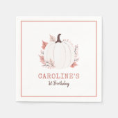 Little Pumpkin Fall Birthday Serviette (Vorderseite)