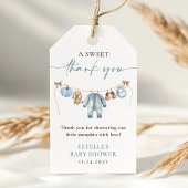 Little Pumpkin Fall Blue Boy Baby Shower Fevor Geschenkanhänger