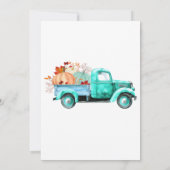 Little Pumpkin Fall Blue Truck Baby Dusche Einladung (Rückseite)
