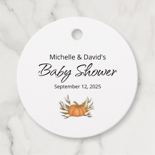 Little Pumpkin Fall Boho Babydusche Geschenkanhänger (Vorderseite)