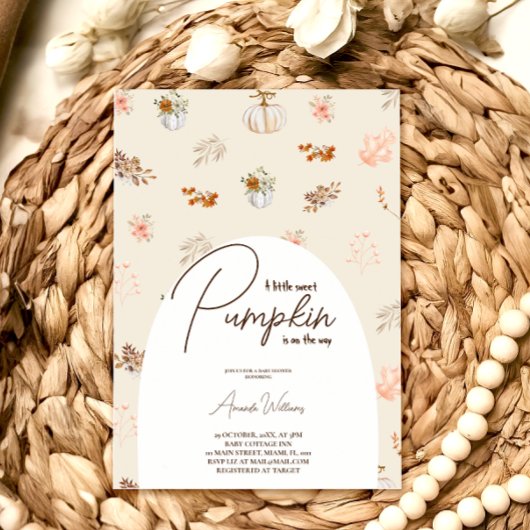 Little Pumpkin Fall Boho Neutral Baby Dusche Einladung