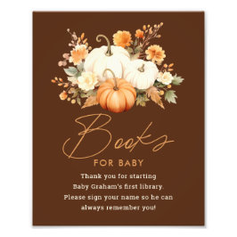 Little Pumpkin Fall Books for Baby Shooting Sign Fotodruck