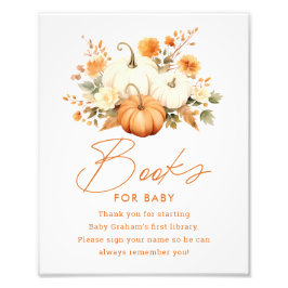 Little Pumpkin Fall Books for Baby Shooting Sign Fotodruck
