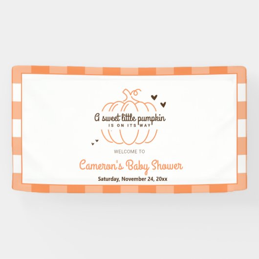 Little Pumpkin Fall Boy Girl Babydusche Willkommen Banner (Horizontal)