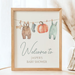 Little Pumpkin Fall Clothes Baby Begrüßungszeichen Poster