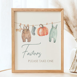Little Pumpkin Fall Clothes Boy Baby Shower Gevor Poster