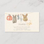 Little Pumpkin Fall Clothes Girl Diaper Raffle Begleitkarte (Vorderseite)