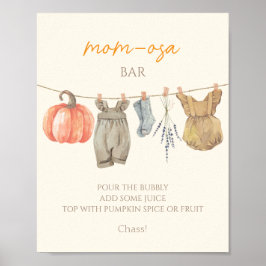 Little Pumpkin Fall Clothes Girl Mama osa Bar Poster