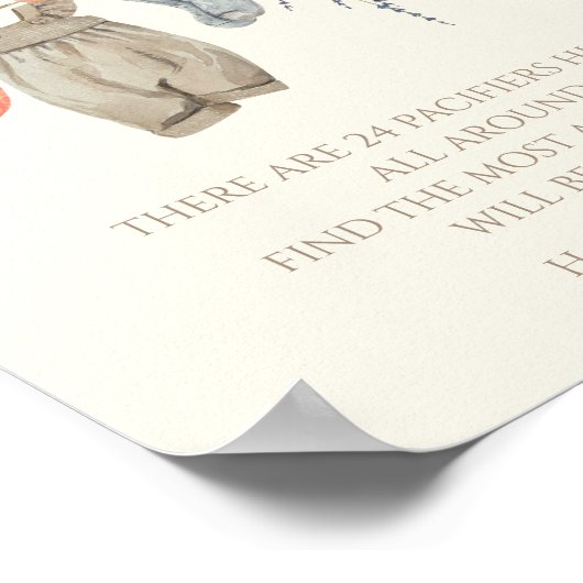 Little Pumpkin Fall Clothes Girl-Schnuller Poster (Ecke)