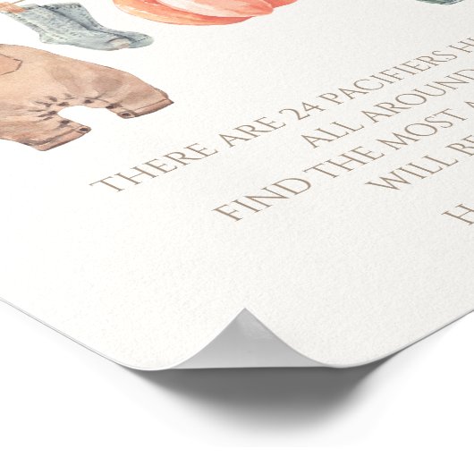 Little Pumpkin Fall Clothes Junge Schnuller Jagd Poster (Ecke)