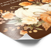 Little Pumpkin Fall Diaper Raffle Baby Shower Sign Fotodruck (Ecke)