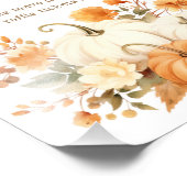 Little Pumpkin Fall Diaper Raffle Baby Shower Sign Fotodruck (Ecke)