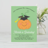 Little Pumpkin Fall Elementary Graduation Party Einladung (Stehend Vorderseite)