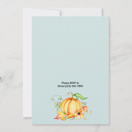 Little Pumpkin Fall Erste Geburt Einladung (Rückseite)