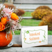 Little Pumpkin Fall Fairytale Food Label Zelt und Platzkarte