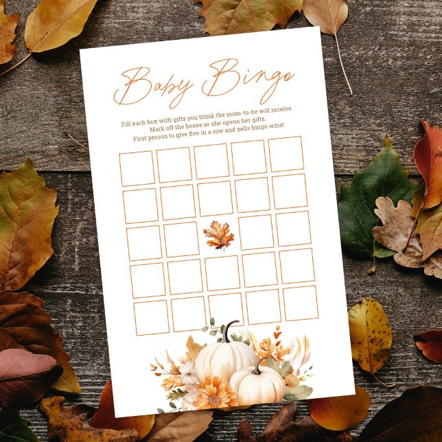 Little Pumpkin Fall Floral Baby Bingo Shower Game (Von Creator hochgeladen)