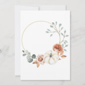 Little Pumpkin Fall Floral Baby Dusche Einladung (Rückseite)