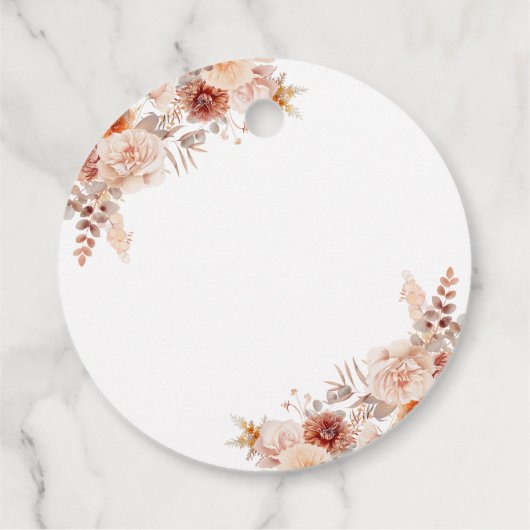 Little Pumpkin Fall Floral Baby Dusche Geschenkanhänger (Rückseite)