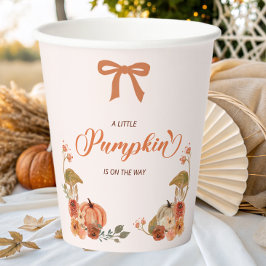 Little Pumpkin Fall Floral Baby Dusche Pappbecher
