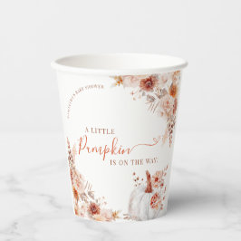 Little Pumpkin Fall Floral Baby Dusche Pappbecher