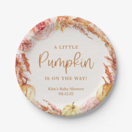 Little Pumpkin Fall Floral Baby Dusche Pappteller