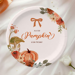 Little Pumpkin Fall Floral Baby Dusche Pappteller