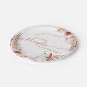 Little Pumpkin Fall Floral Baby Dusche Pappteller (Schrägansicht)