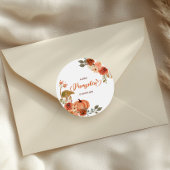 Little Pumpkin Fall Floral Baby Dusche Runder Aufkleber