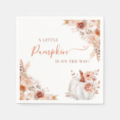 Little Pumpkin Fall Floral Baby Dusche Serviette (Vorderseite)