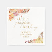 Little Pumpkin Fall Floral Baby Dusche Serviette (Vorderseite)