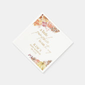 Little Pumpkin Fall Floral Baby Dusche Serviette (Ecke)