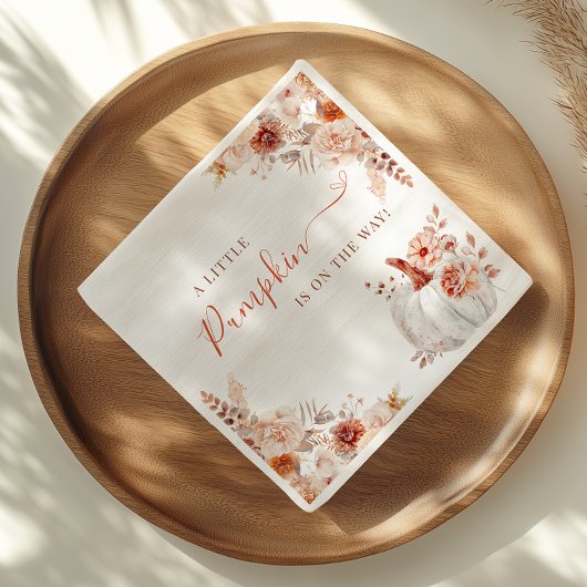 Little Pumpkin Fall Floral Baby Dusche Serviette