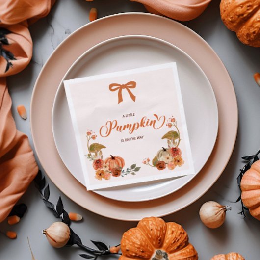 Little Pumpkin Fall Floral Baby Dusche Serviette