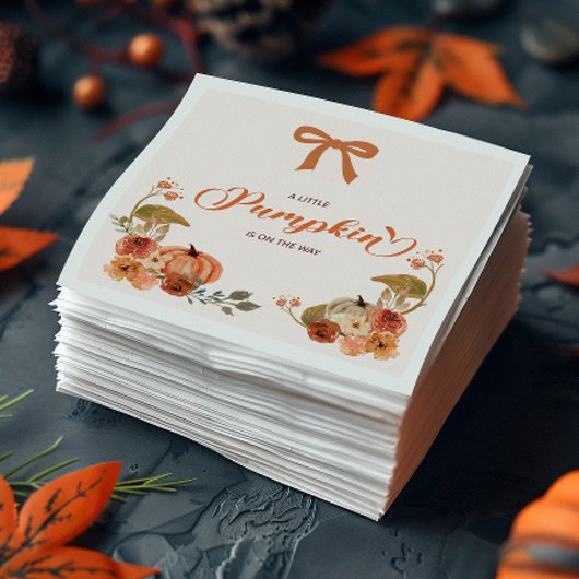 Little Pumpkin Fall Floral Baby Dusche Serviette