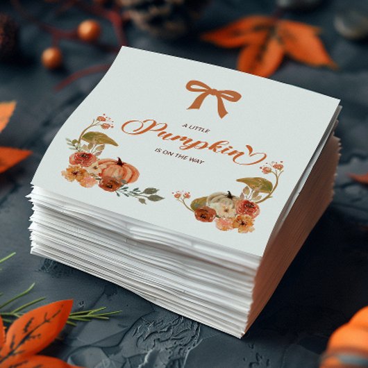 Little Pumpkin Fall Floral Baby Dusche Serviette