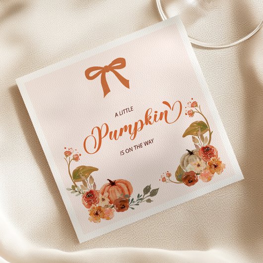 Little Pumpkin Fall Floral Baby Dusche Serviette
