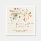 Little Pumpkin Fall Floral Baby Dusche Serviette (Vorderseite)