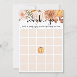 Little Pumpkin Fall Floral Baby Shower Bingo Card Einladung