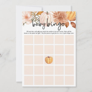 Little Pumpkin Fall Floral Baby Shower Bingo Card Einladung