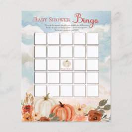 Little Pumpkin Fall Floral Girl Baby Shower Bingo