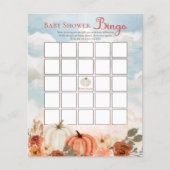 Little Pumpkin Fall Floral Girl Baby Shower Bingo (Vorderseite)