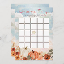 Little Pumpkin Fall Floral Girl Baby Shower Bingo Einladung