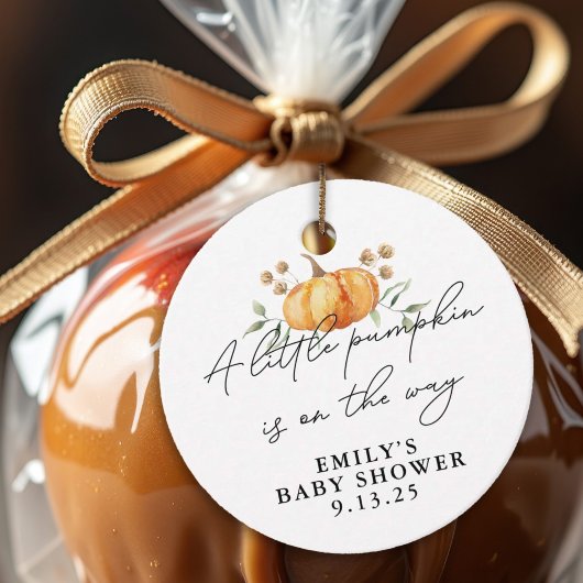 Little Pumpkin Fall Floral Neutral Baby Dusche Geschenkanhänger