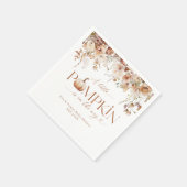 Little Pumpkin Fall Floral Rustic Baby Dusche Serviette (Ecke)