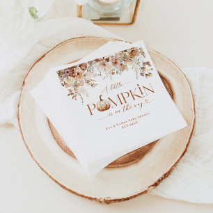 Little Pumpkin Fall Floral Rustic Baby Dusche Serviette